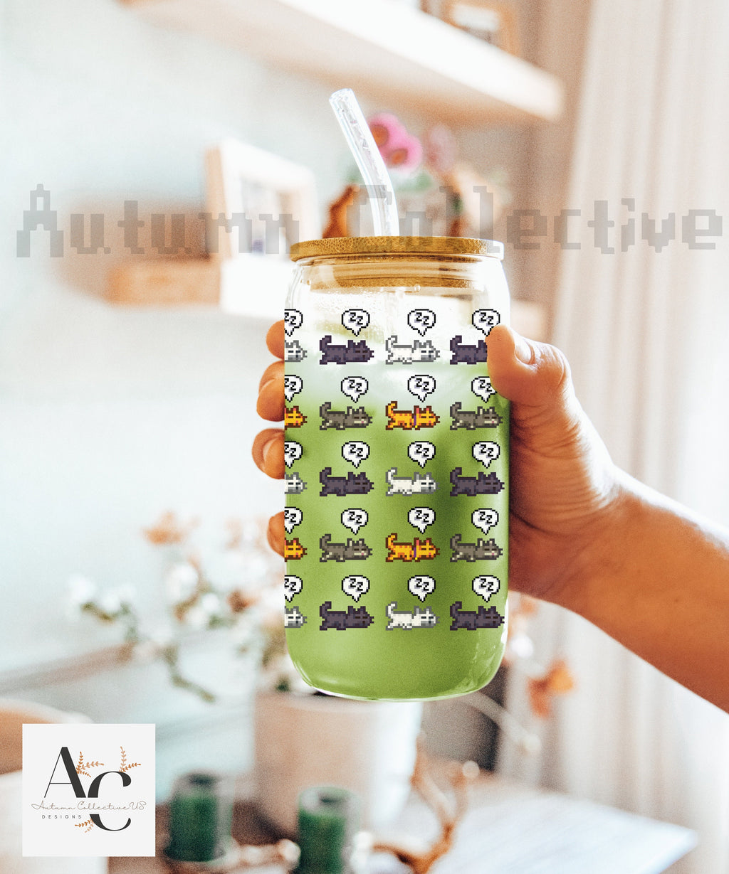 Sleeping Cat Stardew Valley Sipper Glass