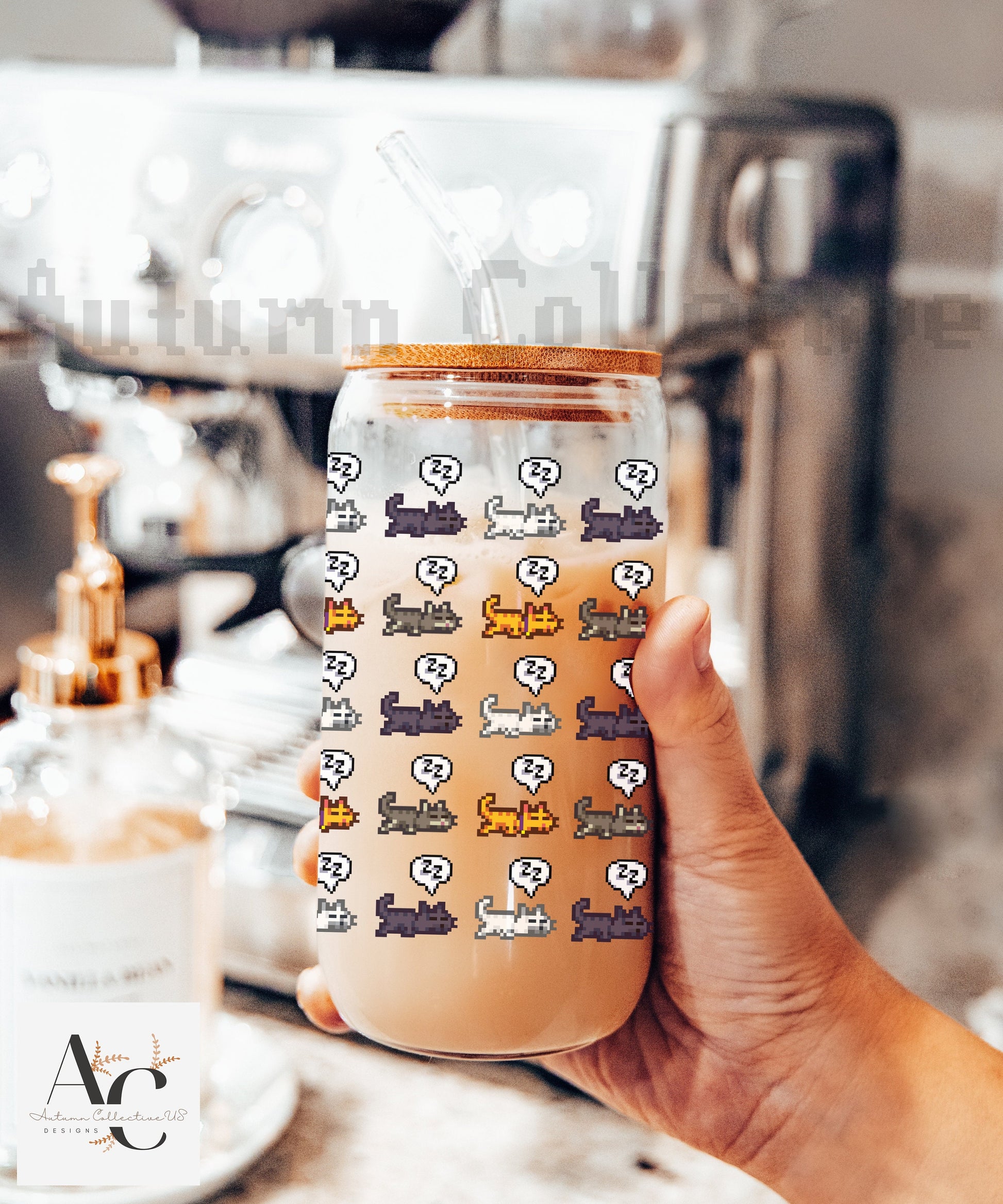 Sleeping Cat Stardew Valley Sipper Glass