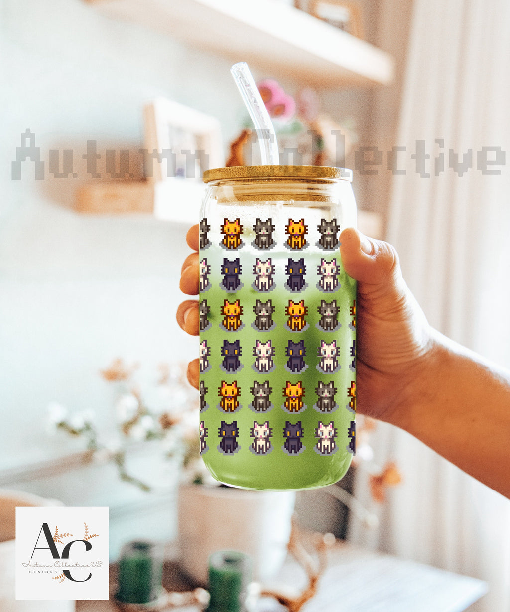 Cat Stardew Valley Sipper Glass Gift