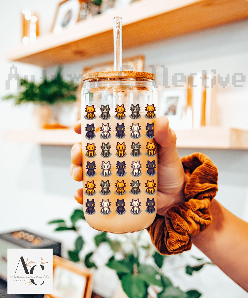 Cat Stardew Valley Sipper Glass Gift