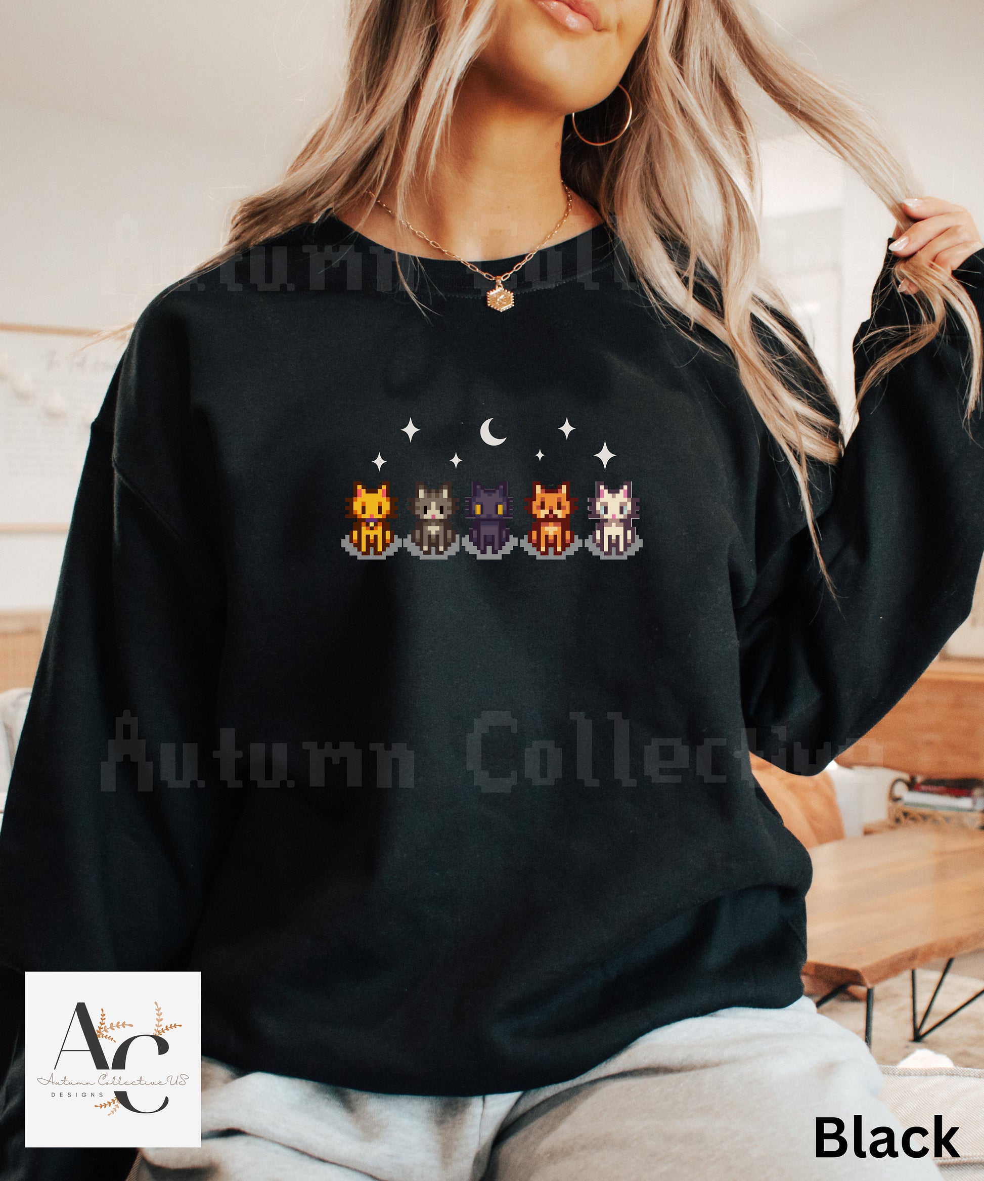 The 5 stardew valley cats sweatshirt, unisex crewneck gildan 18000