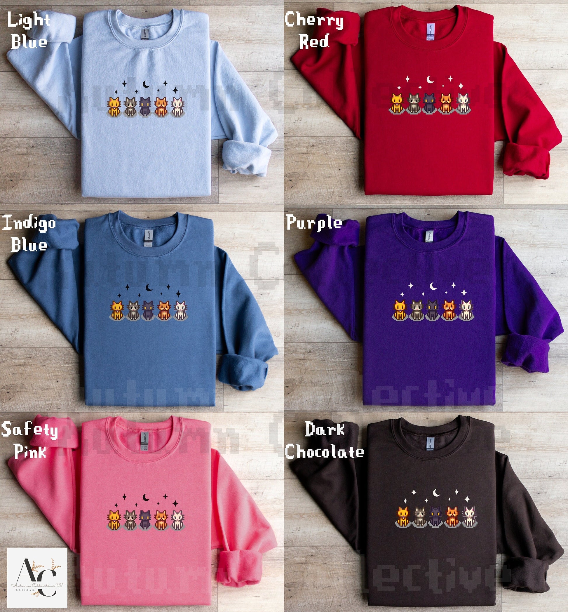 The 5 stardew valley cats sweatshirt, unisex crewneck gildan 18000