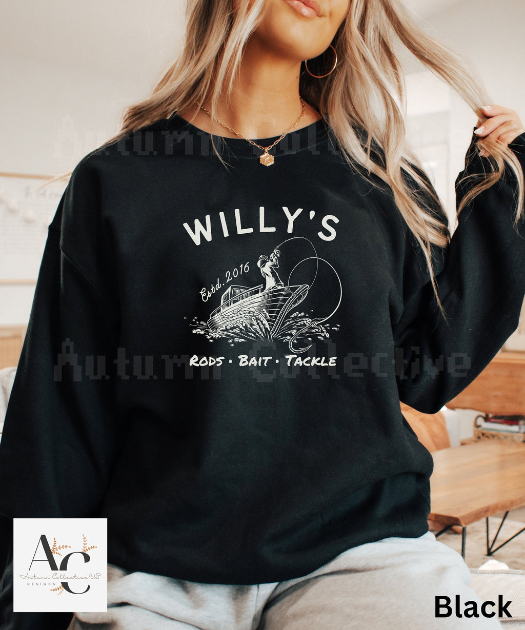 Willy&#39;s High Quality Rods, Bait, Tackle, Unisex Crewneck Stardew Valley Sweatshirt