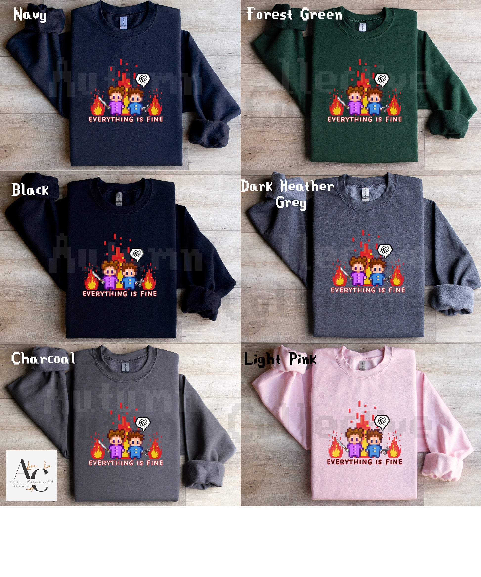 Stardew Valley Sweatshirt, Everything Is Fine Shirt, Cozy Gaming, Funny Gamer Shirt, Pelican Town, Gift for Gamers, Video Game Sweater, 8bit