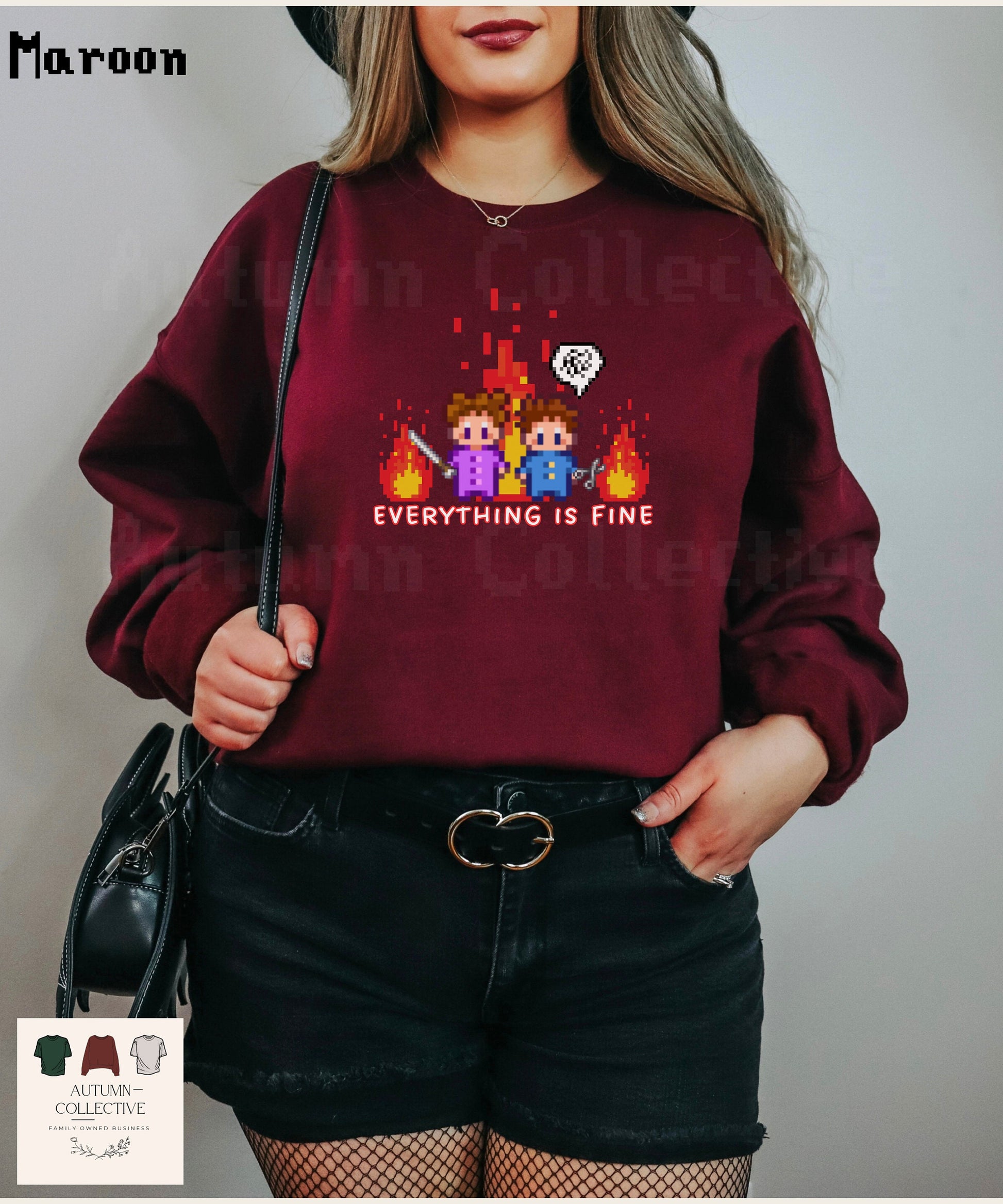 Stardew Valley Sweatshirt, Everything Is Fine Shirt, Cozy Gaming, Funny Gamer Shirt, Pelican Town, Gift for Gamers, Video Game Sweater, 8bit