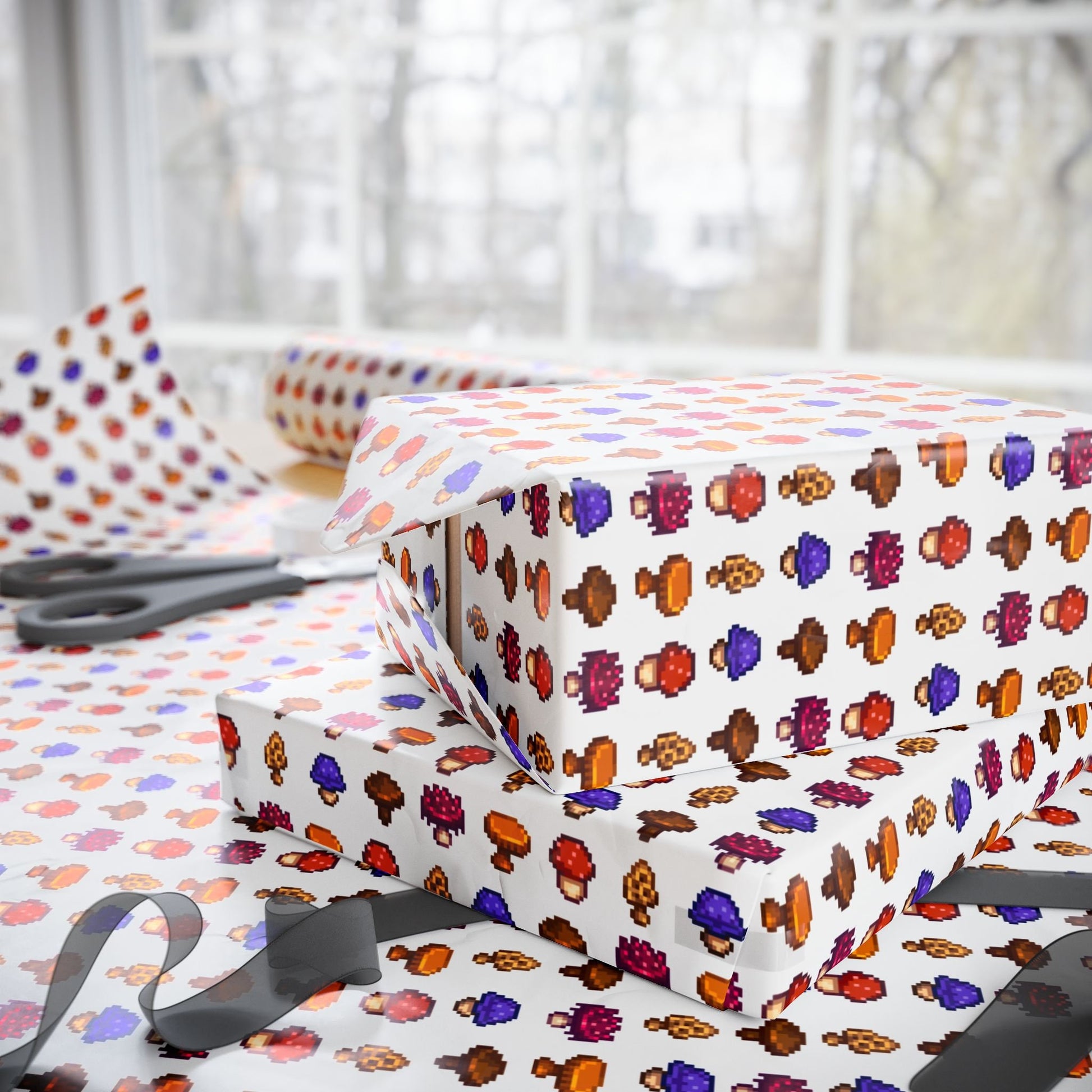 Stardew Valley Mushroom Foraging Wrapping Paper