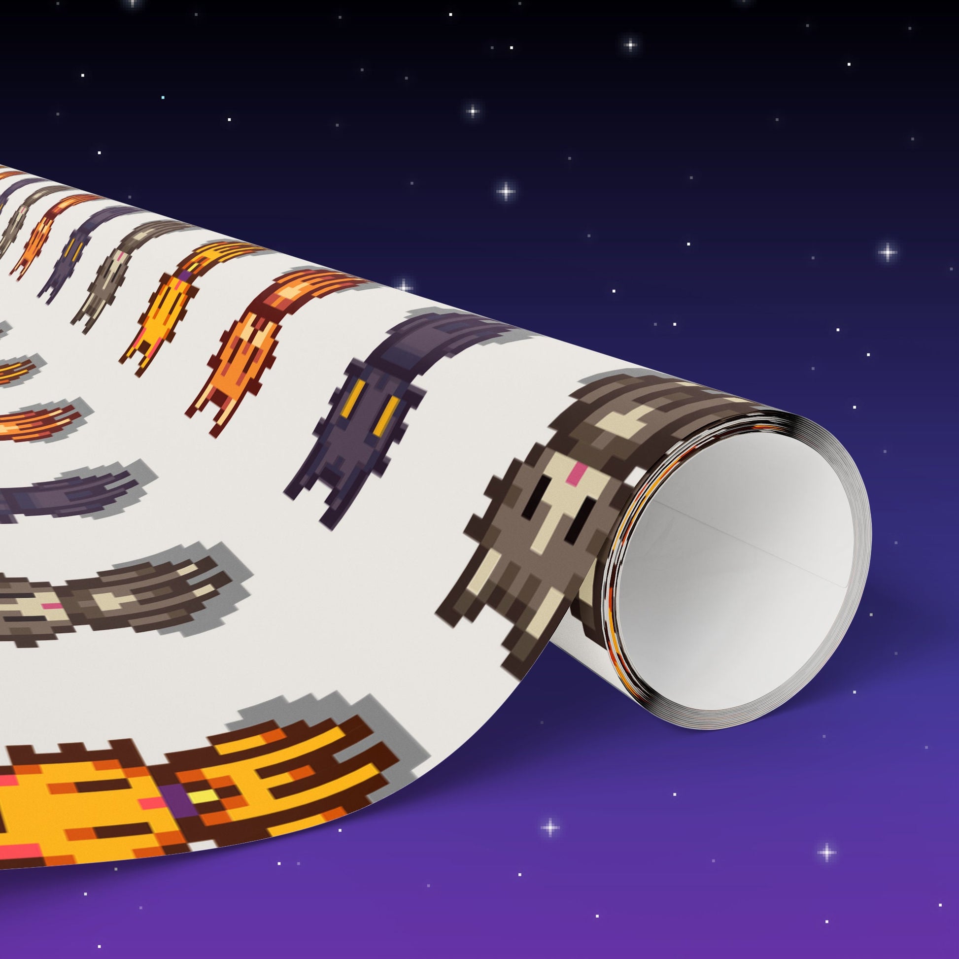 Stardew Valley Cat Wrapping Paper | Cozy Gamer Cat Gift Wrap for Birthdays or Christmas | Gift for Him or Her | Pixel Art Cats