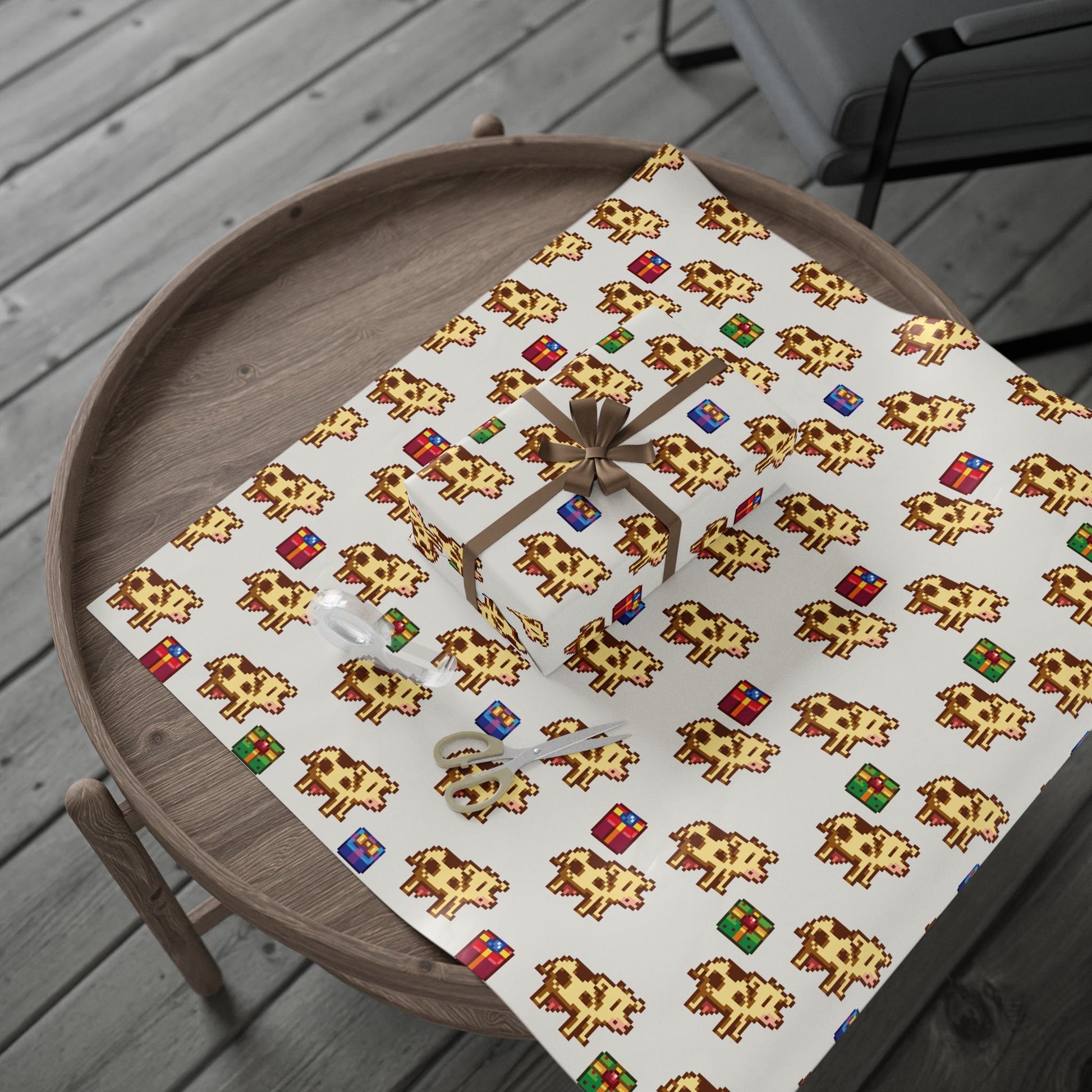 Stardew Valley Cow Christmas Wrapping Paper
