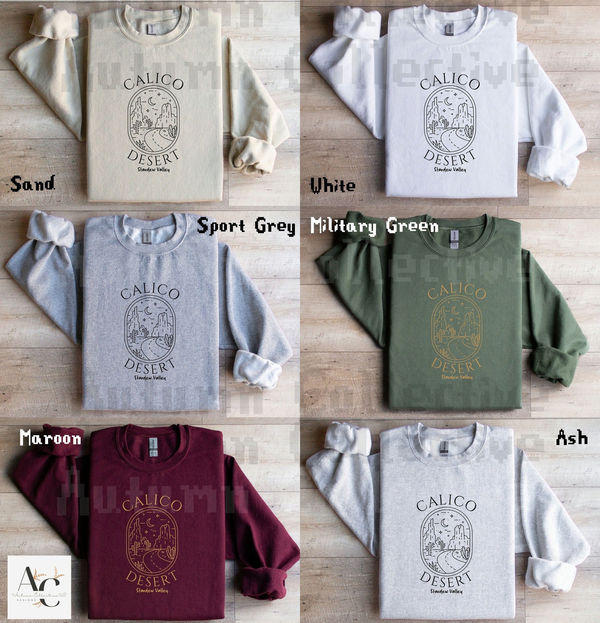 Calico Desert Stardew Valley Sweatshirt, Unisex Crewneck Jumper, Gamer Gift, Cozy Gaming Pullover, Video Game Apparel, Pelican Town