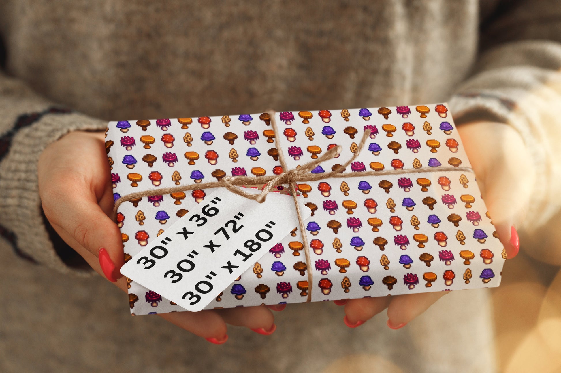 Mushroom Forage Wrapping Paper for Birthdays, christmas, and more.