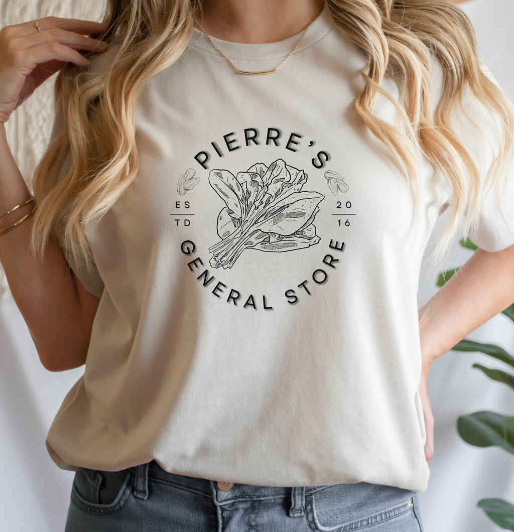 Pierres General Store Tee Shirt, available in a variety of hand picked colors