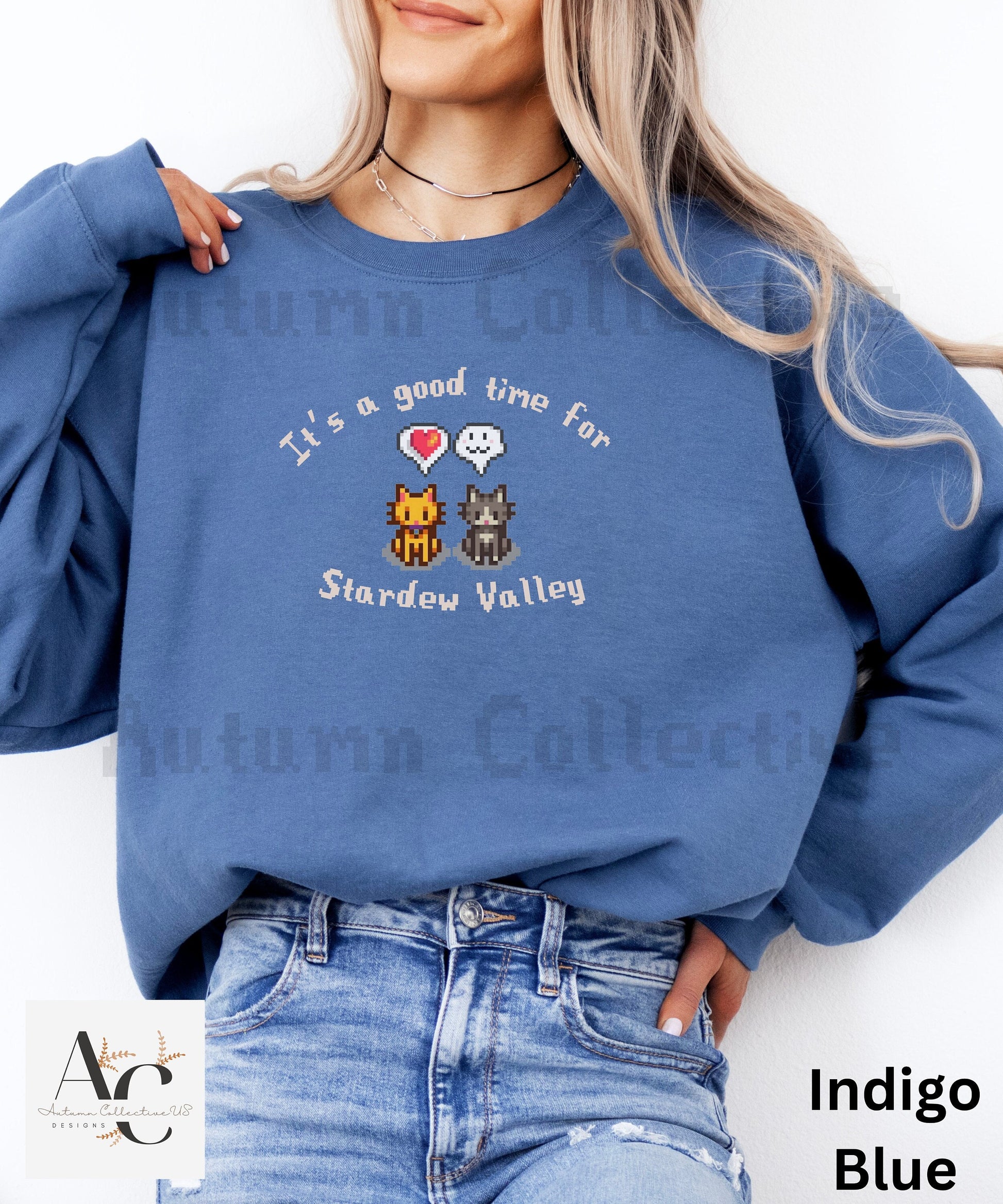 It's a Good Time for Stardew Valley Sweatshirt, Gift for Him and Her, Video Game, Pixel Art, Cozy Gamer Gift, Unisex Tshirt, Cat Sweatshirt