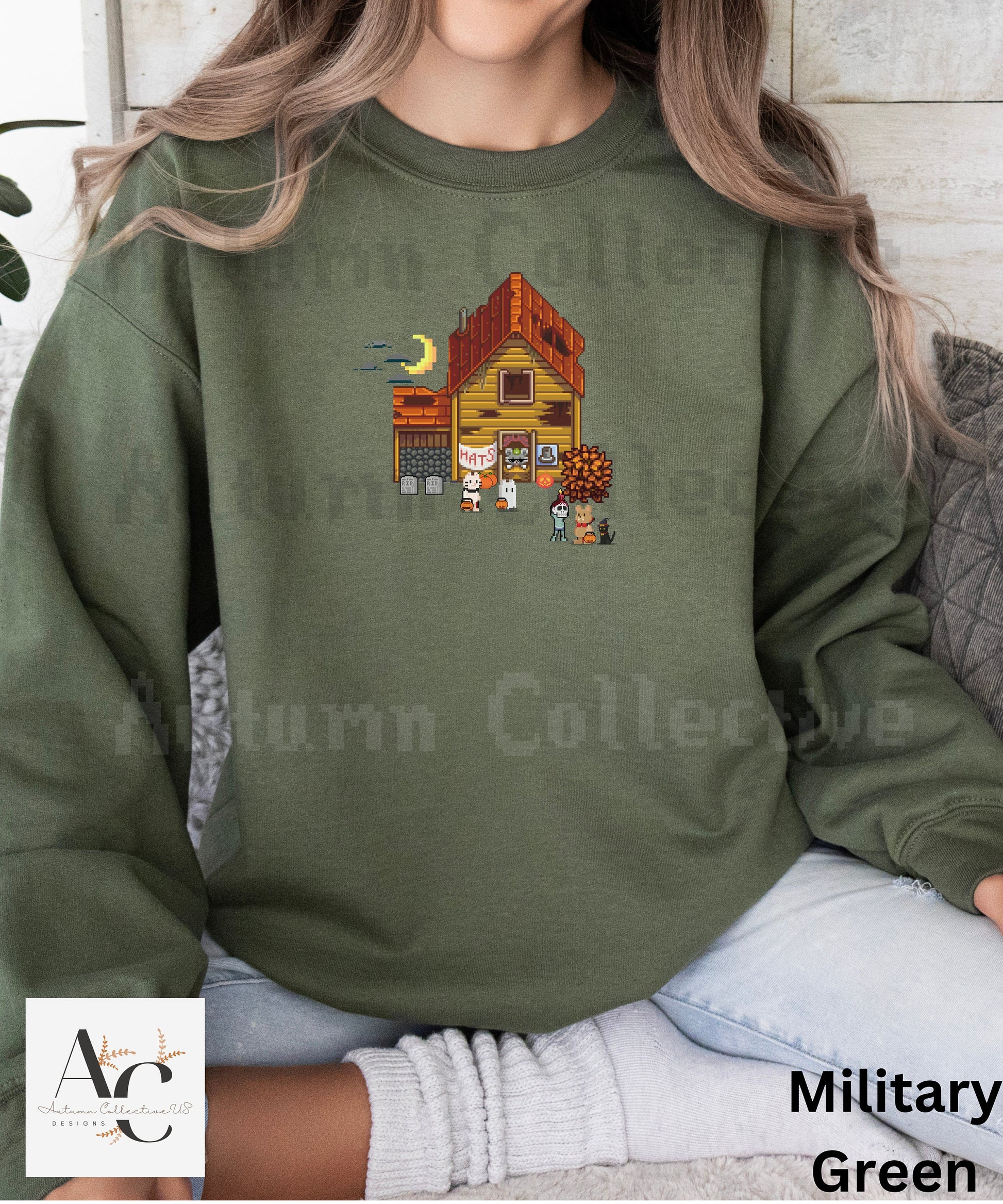 Hat Mouse Stardew Halloween Sweatshirt, Gift for Him and Her, Video Game Art, Pixel Art, Crossing, Valley, Animal, Cozy Gamer, Gamer, Merch