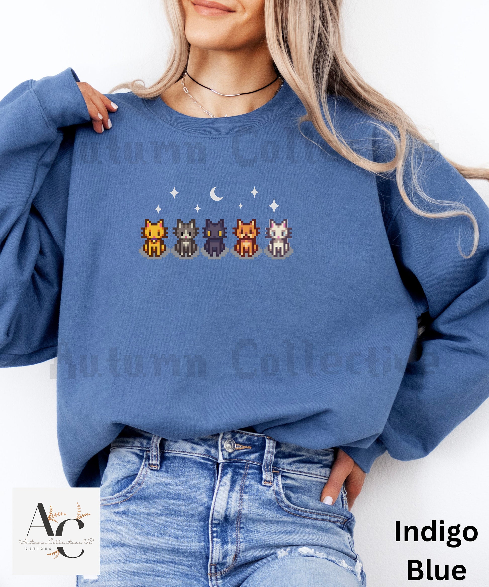 The 5 stardew valley cats sweatshirt, unisex crewneck gildan 18000