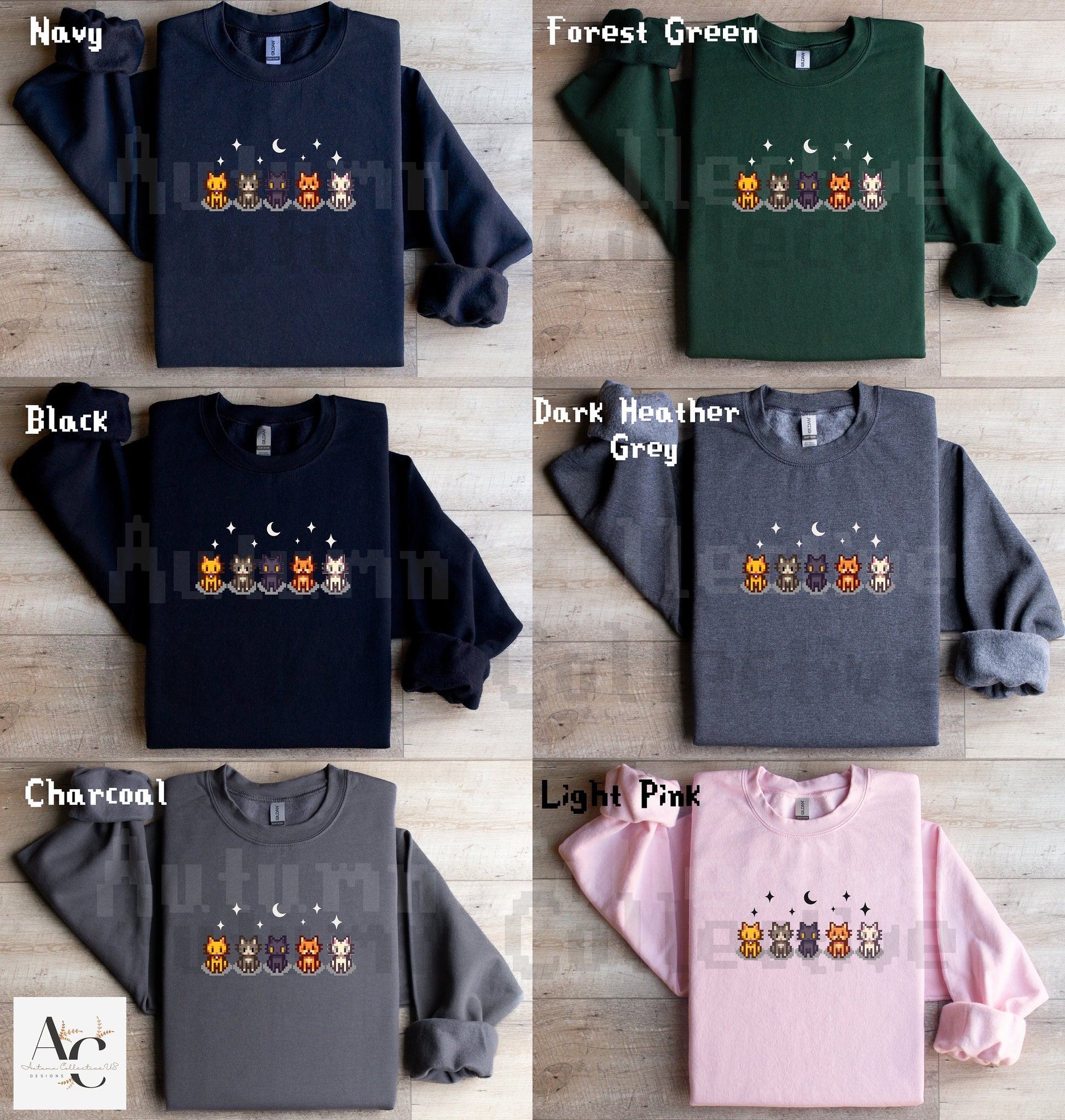The 5 stardew valley cats sweatshirt, unisex crewneck gildan 18000