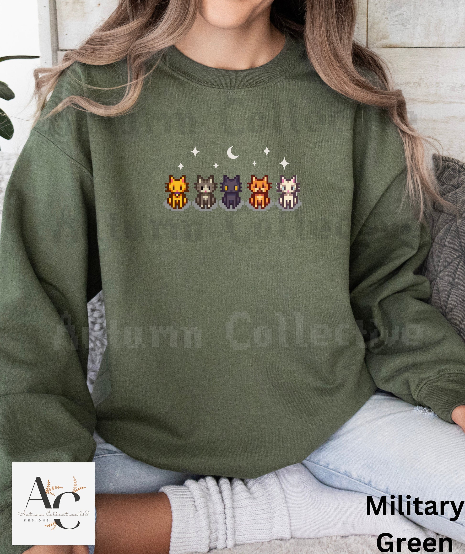 The 5 stardew valley cats sweatshirt, unisex crewneck gildan 18000