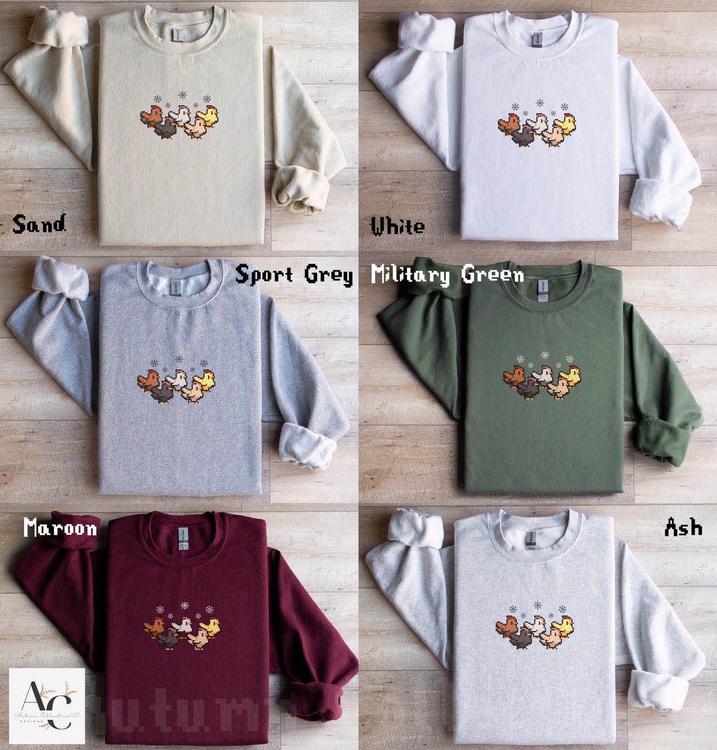 Festive Christmas Stardew Valley chicken sweatshirt