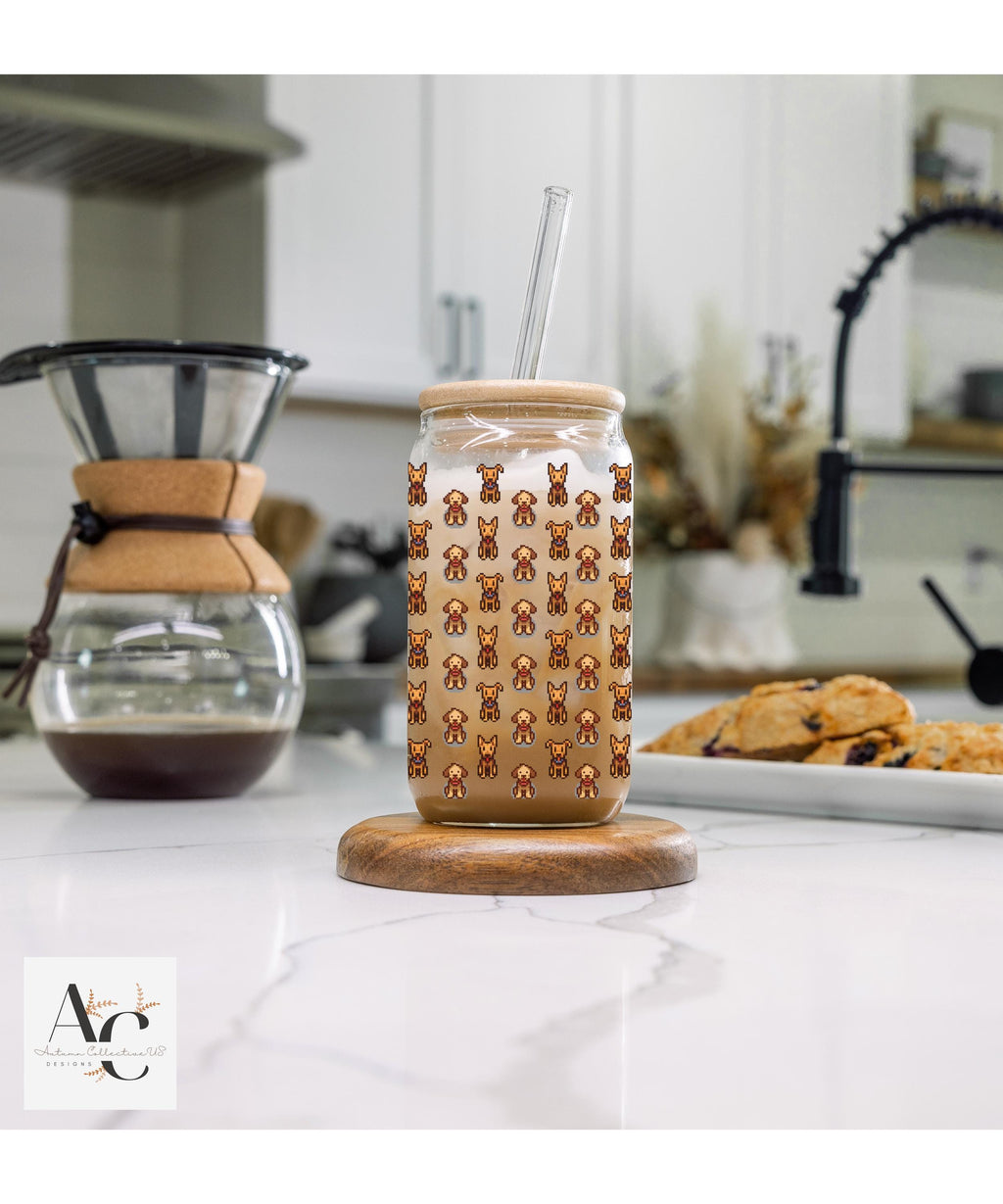 Stardew Valley Dog Pets Sipper Glass, great birthday or christmas gift for any stardew valley fan!