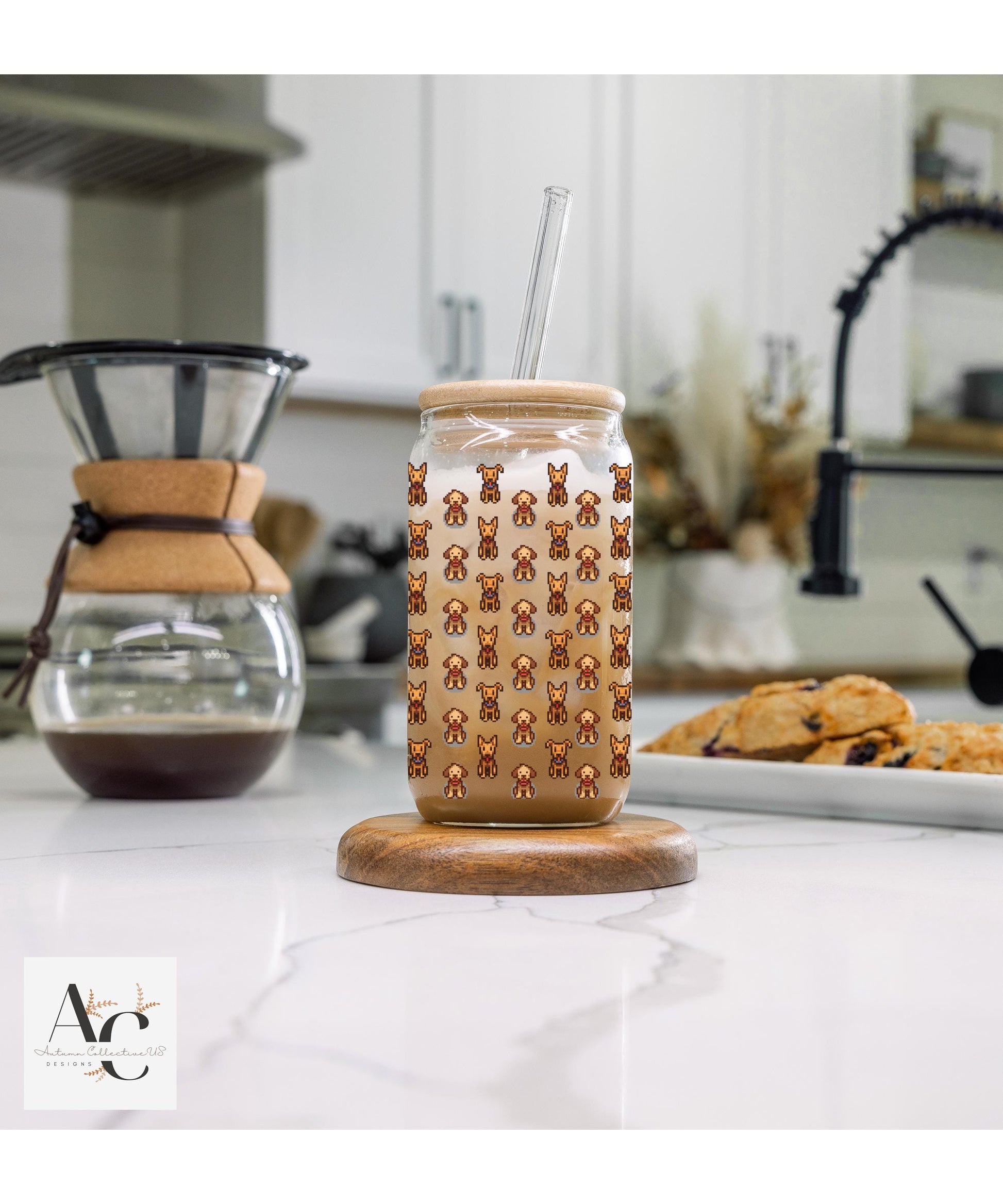 Stardew Valley Dog Pets Sipper Glass, great birthday or christmas gift for any stardew valley fan!