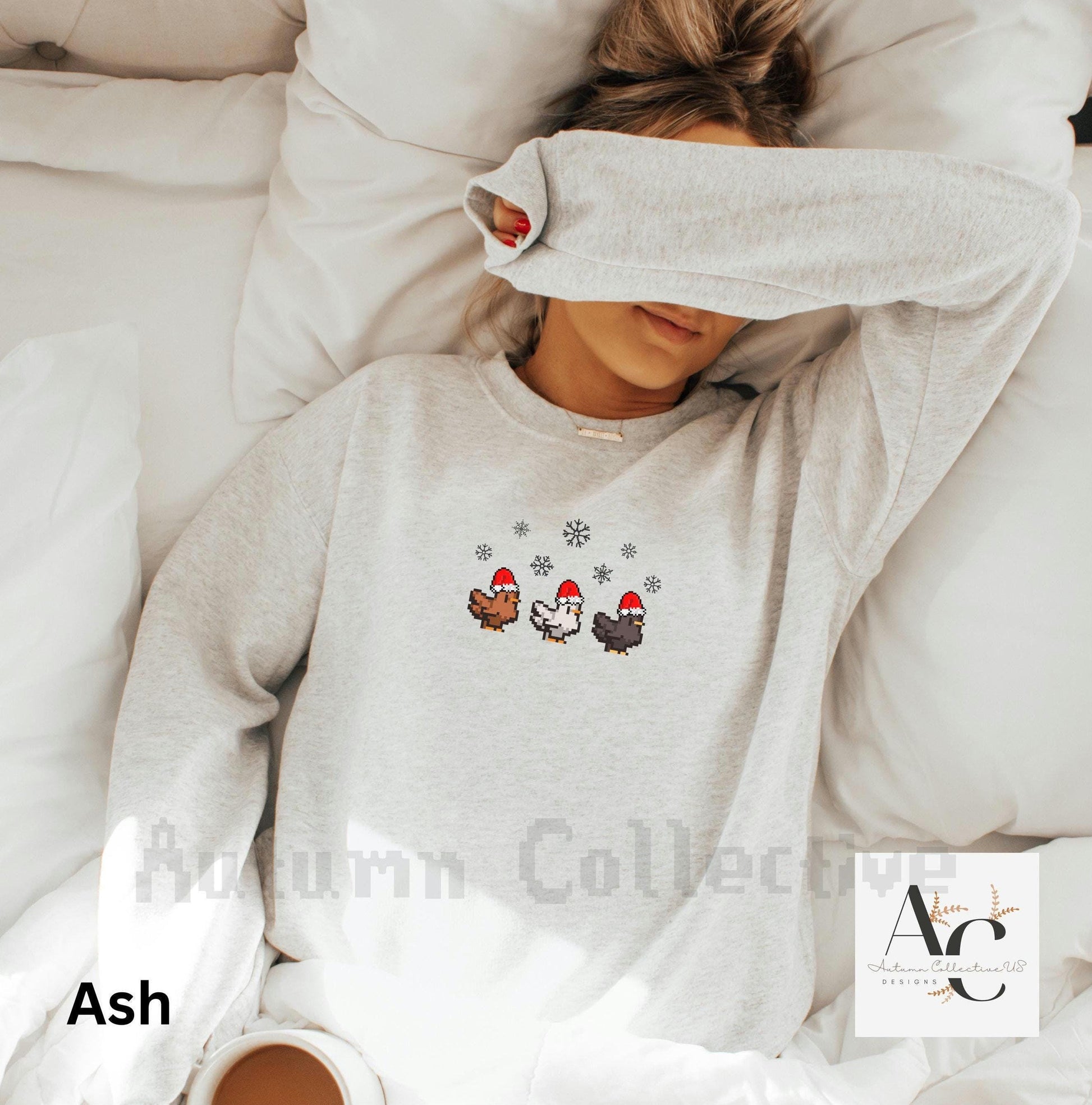 Festive Christmas Stardew Valley Unisex Crewneck Sweatshirt in color ash