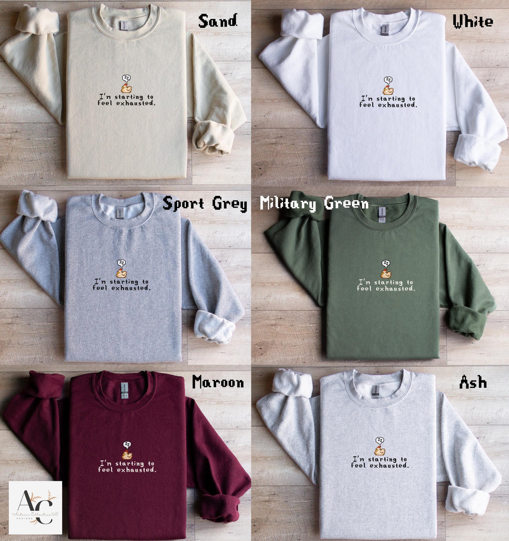 I&#39;m starting to feel exhausted stardew valley sleeping chicken unisex sweatshirt