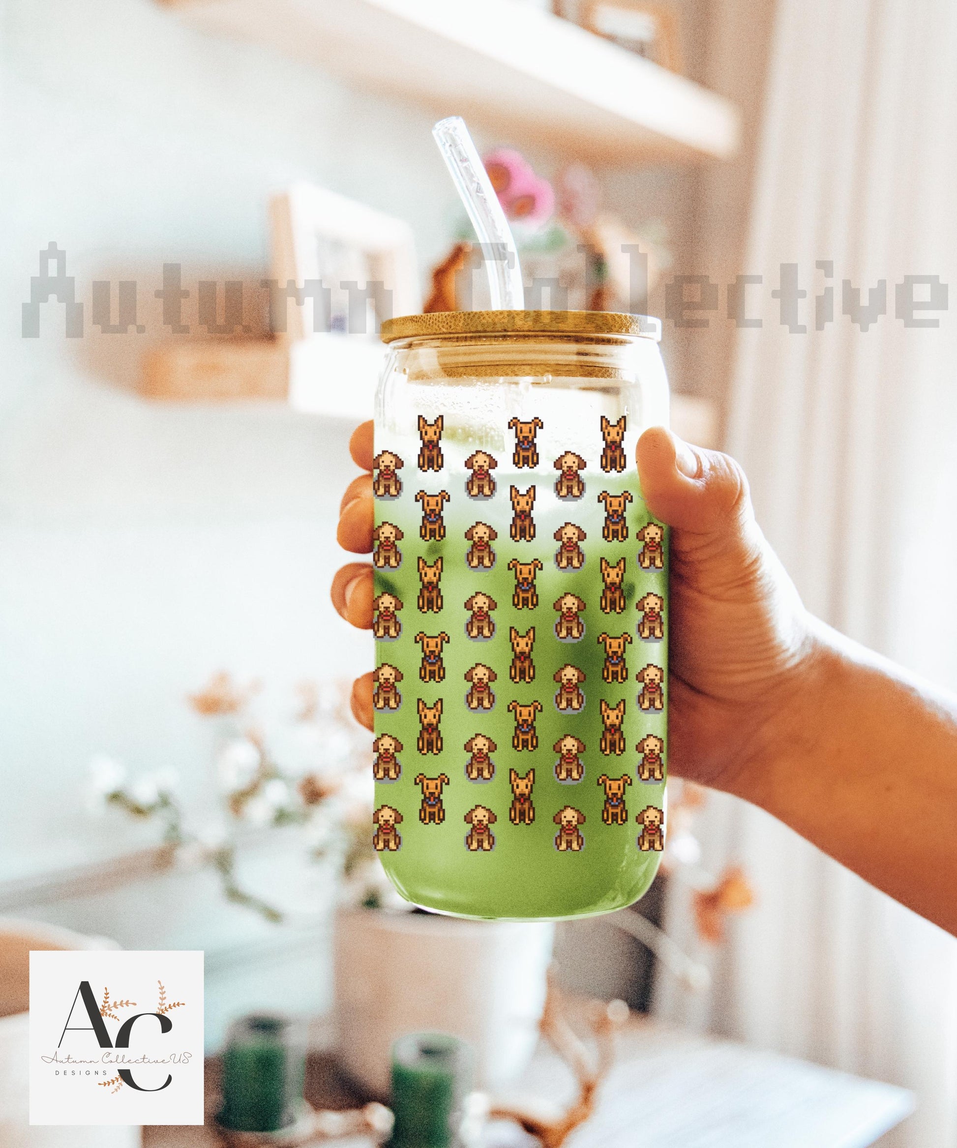 Stardew Valley Dog Pets Sipper Glass, great birthday or christmas gift for any stardew valley fan!