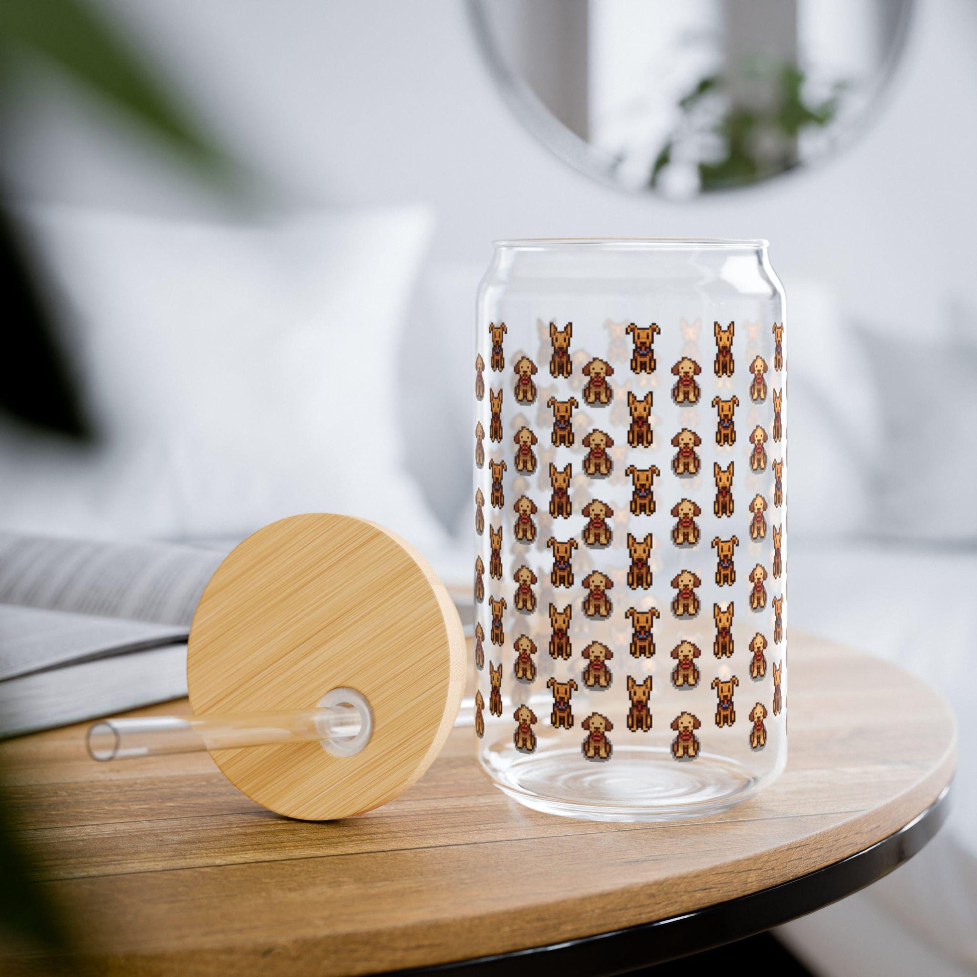 Stardew Valley Dog Pets Sipper Glass, great birthday or christmas gift for any stardew valley fan!