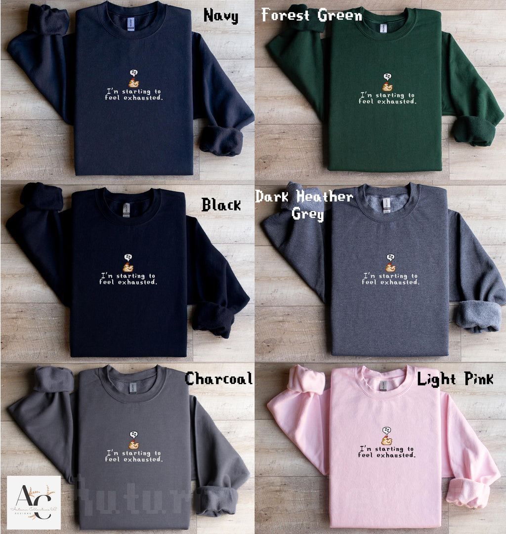 I&#39;m starting to feel exhausted stardew valley sleeping chicken unisex sweatshirt