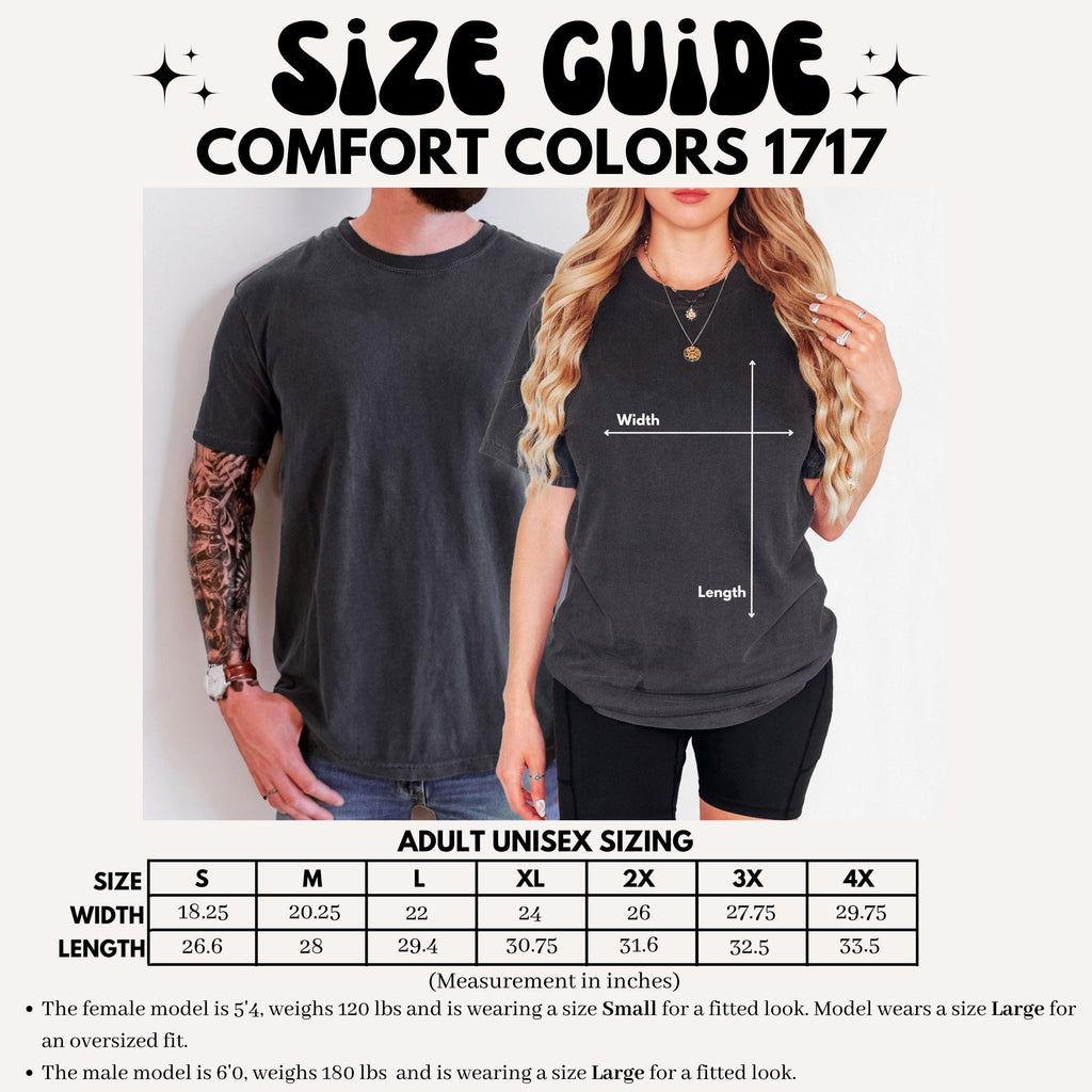 Size guide for comfort colors 1717