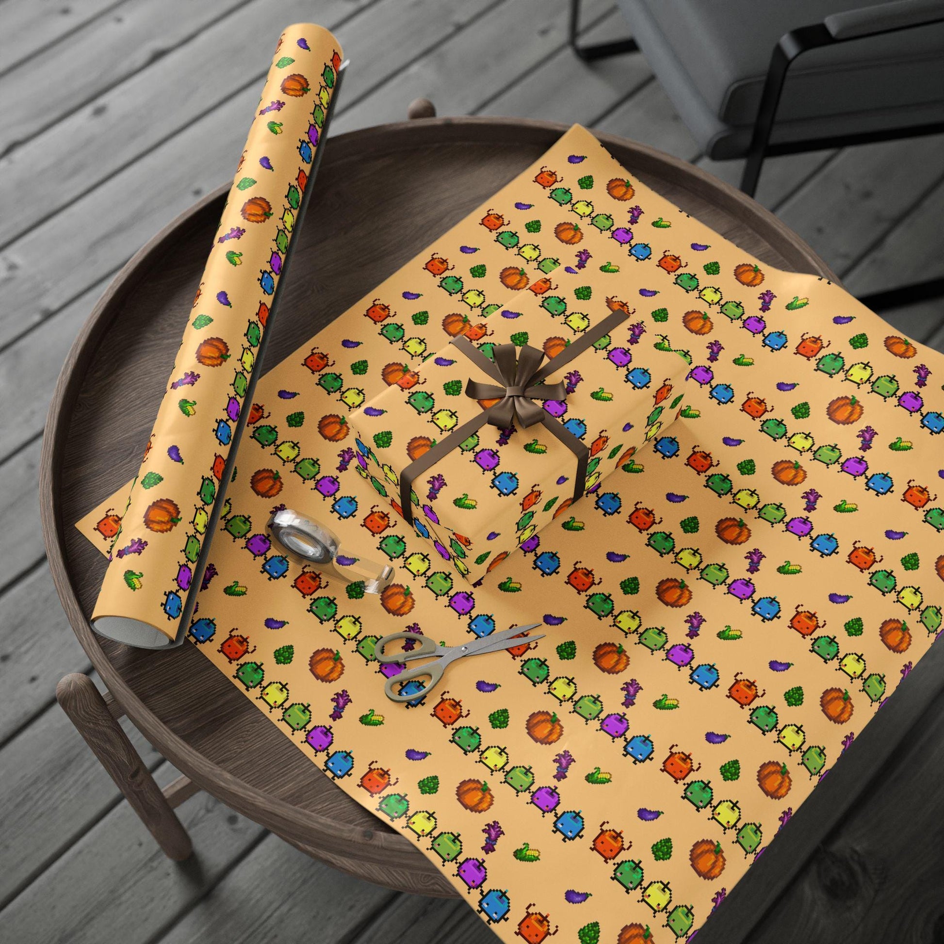 Junimo Party Stardew Valley Wrapping Paper, Gift Wrap | Cozy Gamer | Giftwrap for Birthdays or Christmas | Gift for Him or Her | Pixel Art