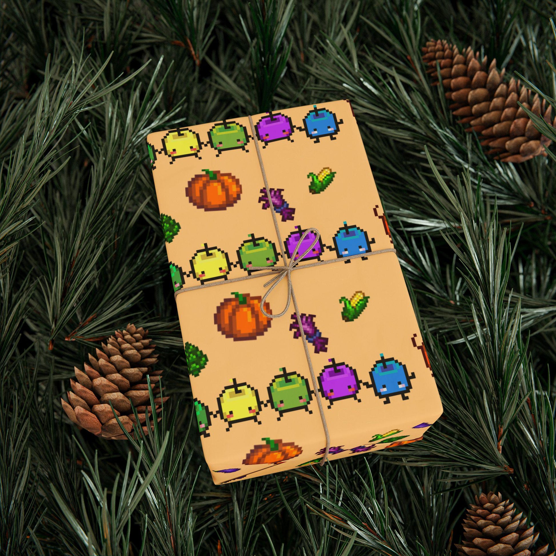 Junimo Party Stardew Valley Wrapping Paper, Gift Wrap | Cozy Gamer | Giftwrap for Birthdays or Christmas | Gift for Him or Her | Pixel Art