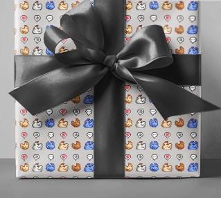 Stardew Valley Wrapping Paper | Cozy Gamer Chicken Gift Wrap for Birthdays or Christmas | Gift for Him or Her | Pixel Art Chickens