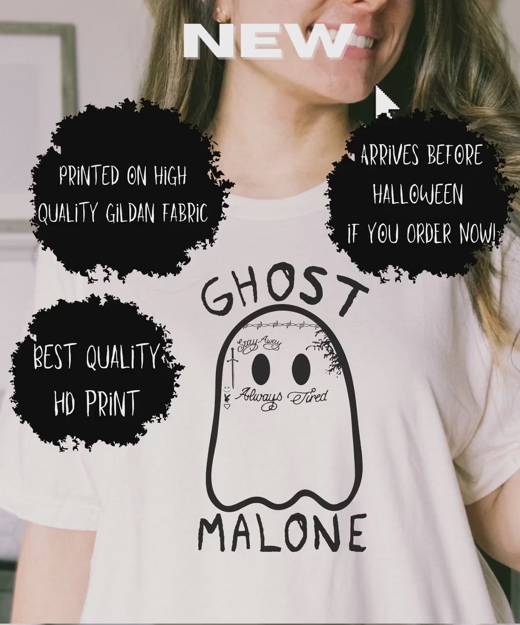 Trendy Post Sweatshirt, Malone Sweatshirt,  Funny Ghost Sweatshirt, Halloween Sweatshirt, Funny Halloween Crewneck,  Fall Hoodie